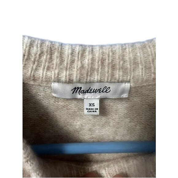 Madewell Colorblock Crewneck Sweater Wool Blend  Size XS - Picture 4 of 6